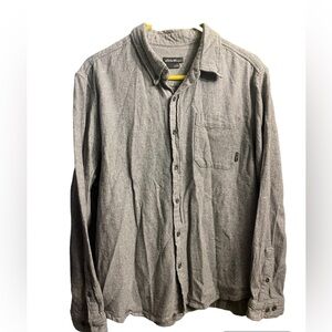Eddie Bauer Mens Button Down Single Pocket Heather Gray Shirt Cotton/spandex XXL